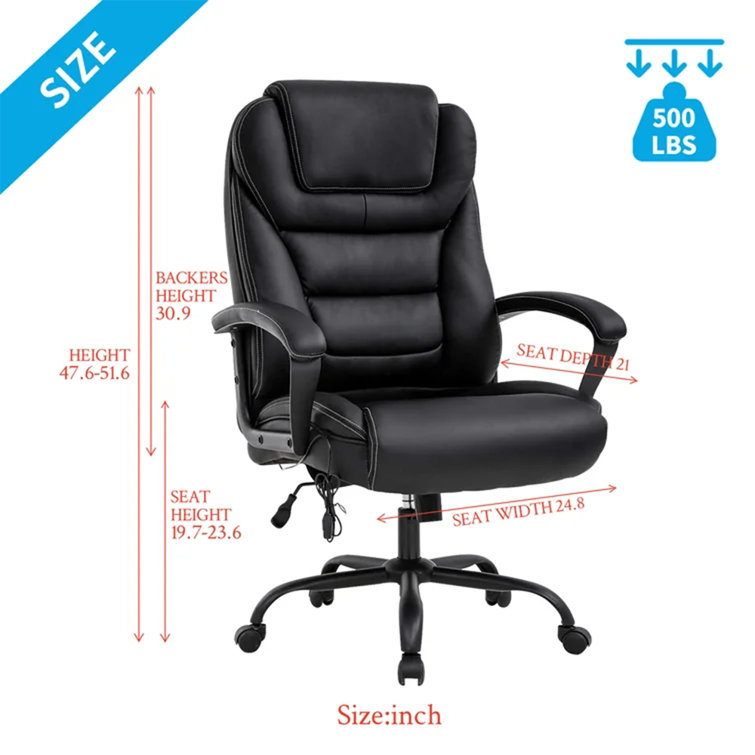 Inbox Zero Home Office Big and Tall Executive Chair PU leather